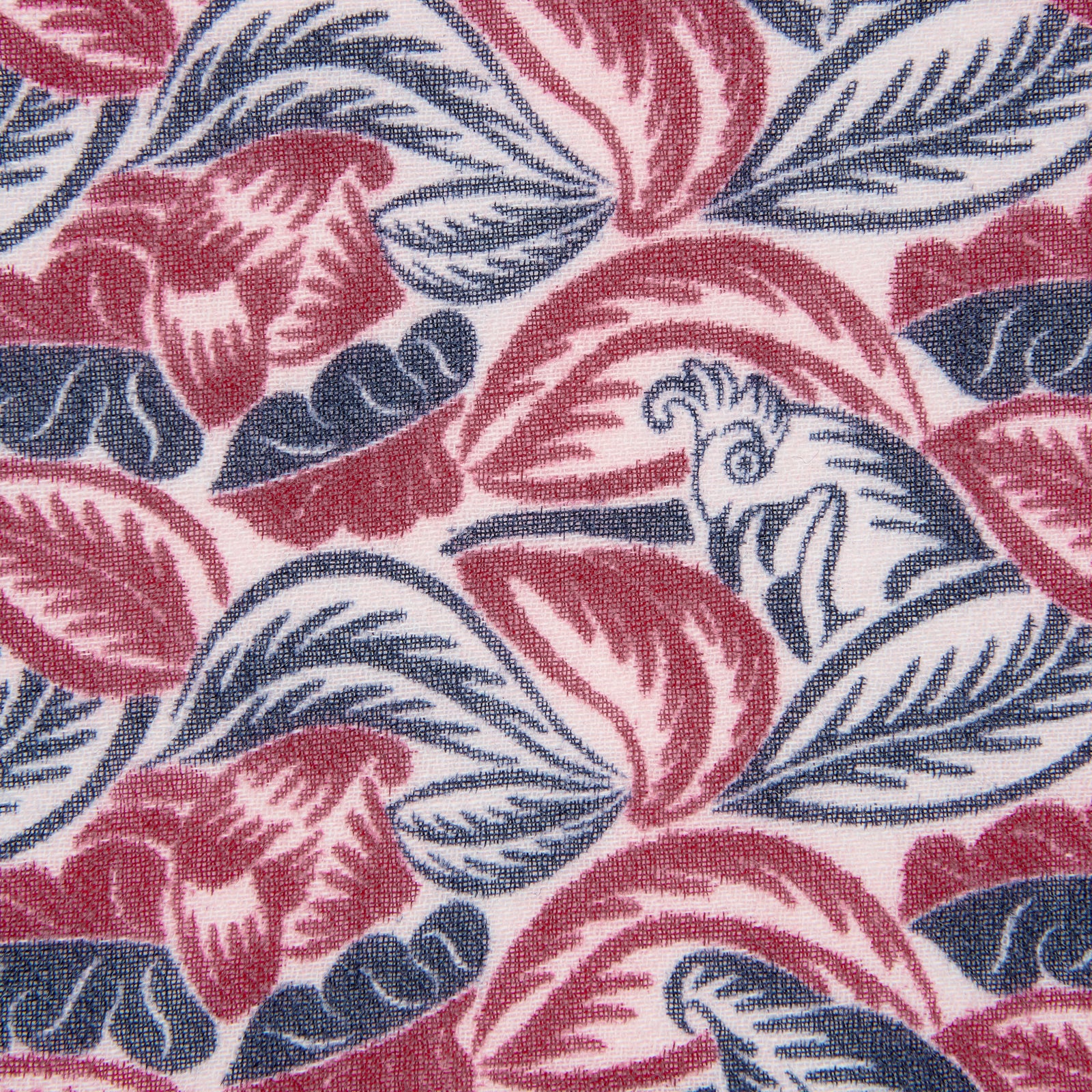 View 3 of product Pink And Blue Tropical Bird Pattern Wool Pocket Square