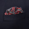 View 2 of product Pink And Blue Tropical Bird Pattern Wool Pocket Square