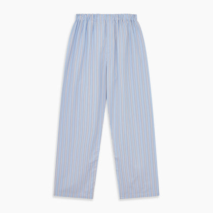 Pale Blue Multi Stripe Cotton Hastings Pyjama Trousers Image 2