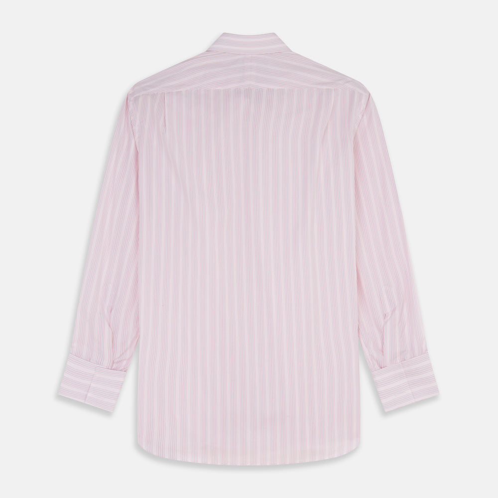 Pink and Peach Multi Stripe Cotton Regular Fit Whitby Shirt