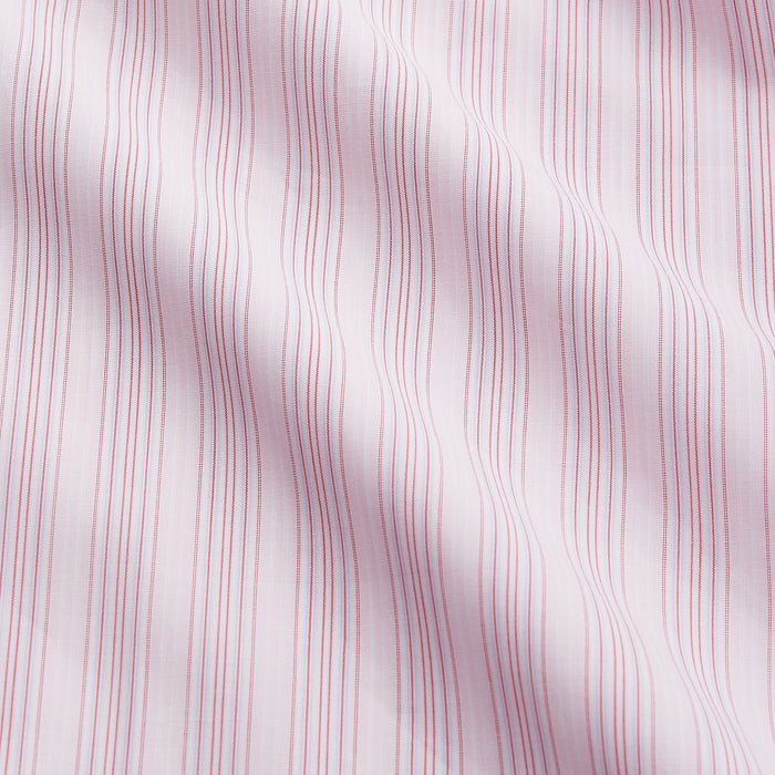 Pink and Peach Multi Stripe Cotton Regular Fit Whitby Shirt Image 3