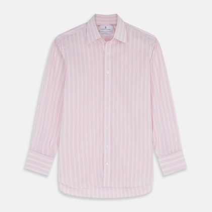 Pink and Peach Multi Stripe Cotton Regular Fit Whitby Shirt