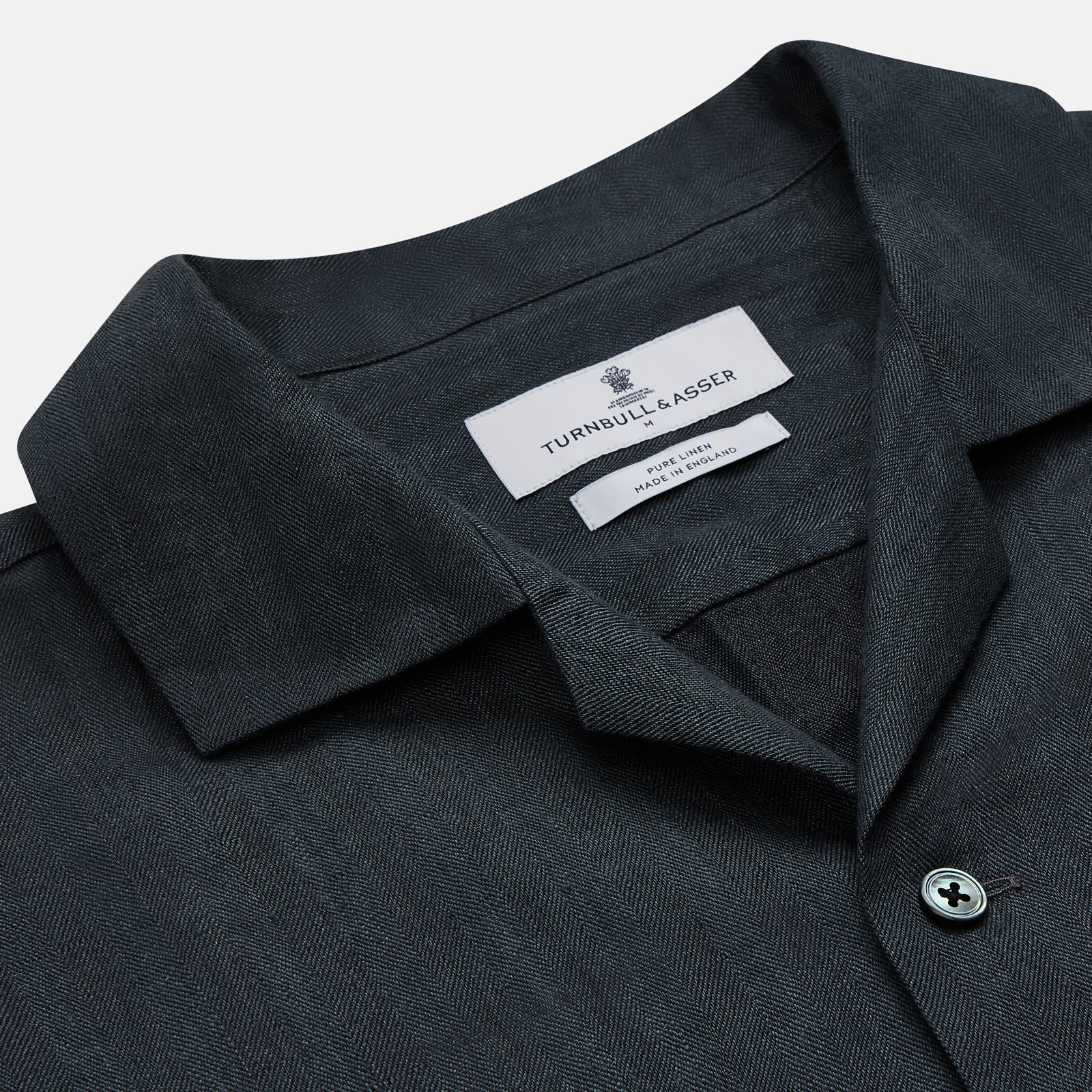 View 4 of product Grey Cotton and Linen Blend Holiday Fit Winnington Shirt