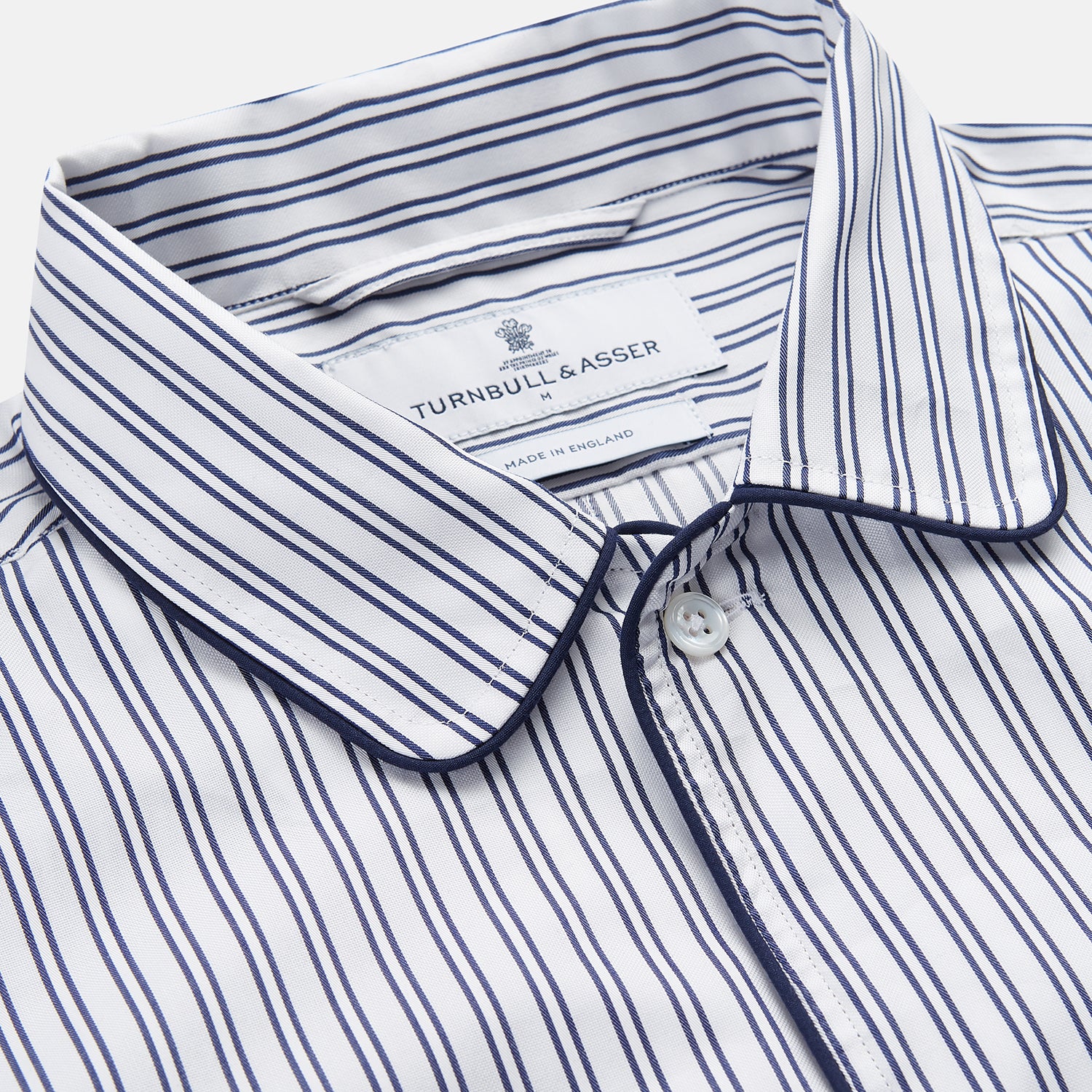 View 2 of product White and Navy Striped Cotton Sussex Nightshirt