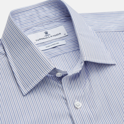 Blue Multi Stripe Cotton Regular Fit Whitby Shirt Image 1