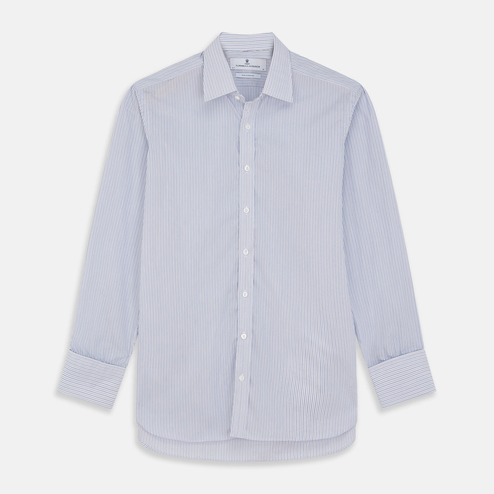 Blue Multi Stripe Cotton Regular Fit Whitby Shirt