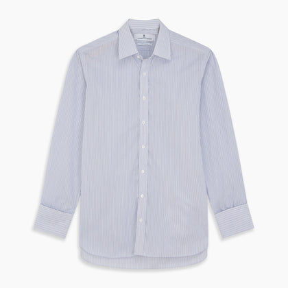 Blue Multi Stripe Cotton Regular Fit Whitby Shirt Image 5