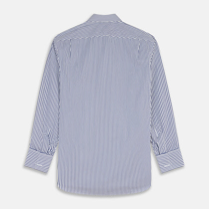Navy Stripe Cotton Regular Fit Whitby Shirt Image 4