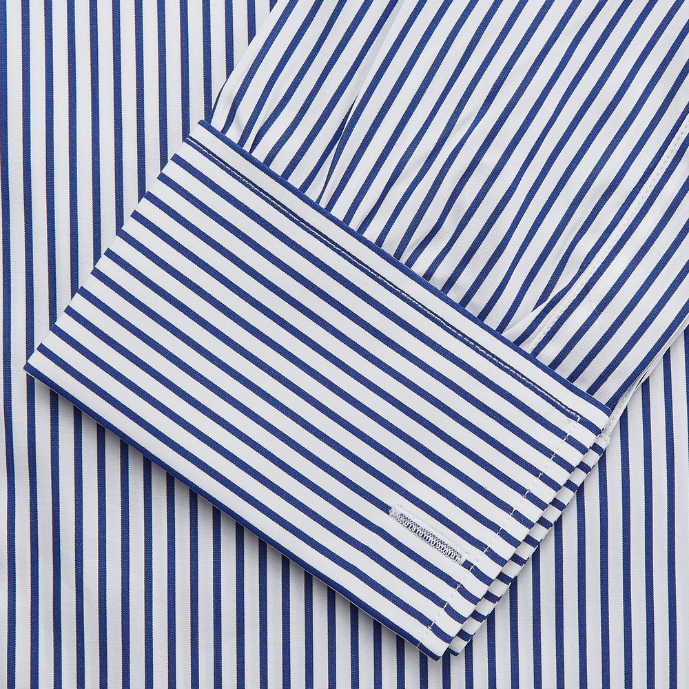 Navy Stripe Cotton Regular Fit Whitby Shirt