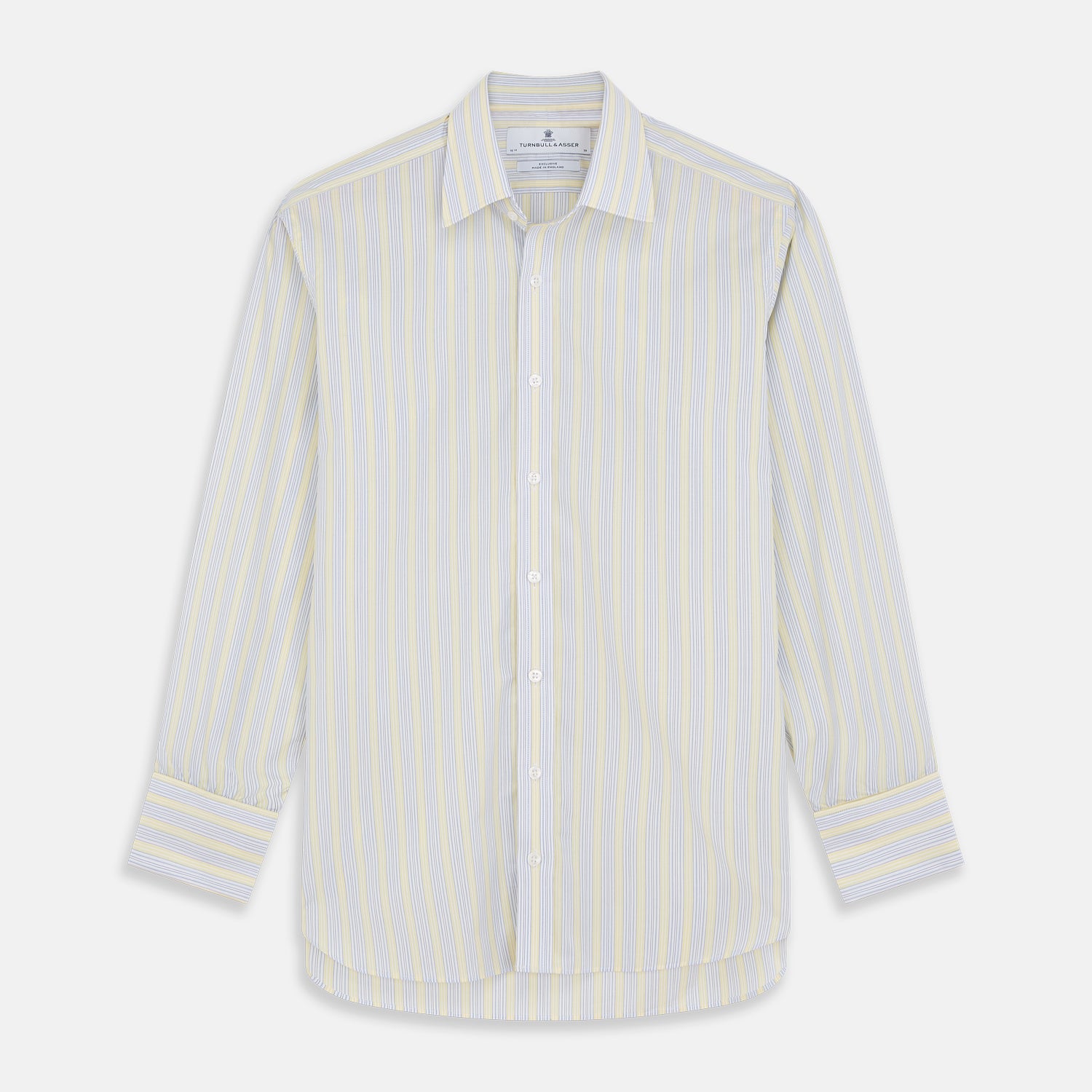 View 1 of product Yellow and Pale Blue Multi Stripe Cotton Regular Fit Whitby Shirt