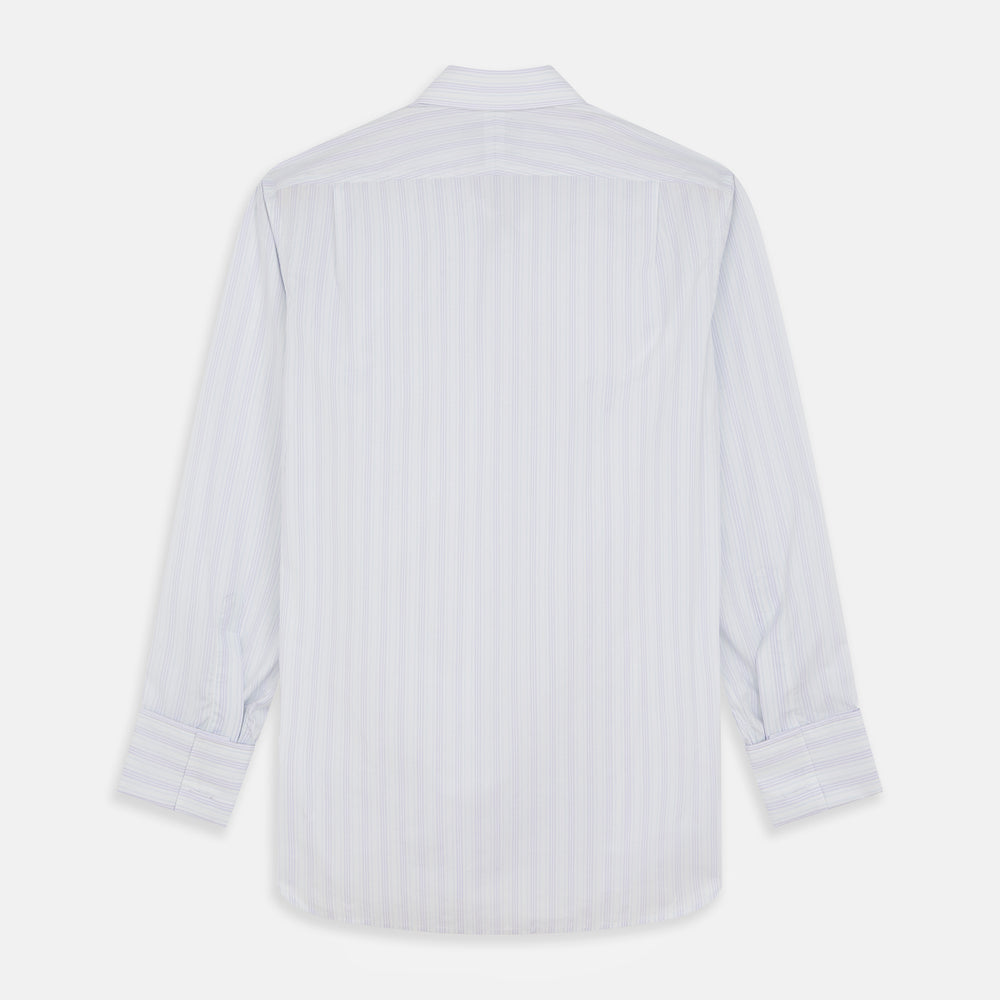 Purple and Mint Multi Stripe Cotton Regular Fit Whitby Shirt