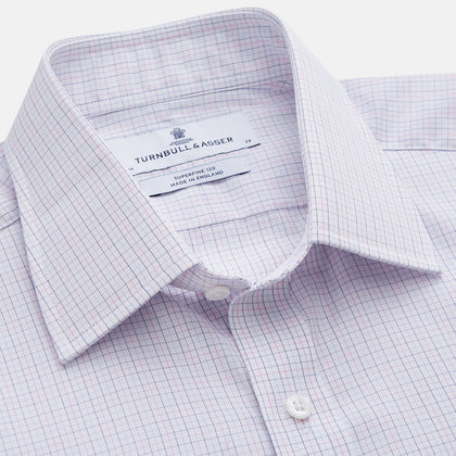 Blue Multi Check Cotton Regular Fit Mayfair Shirt Image 1