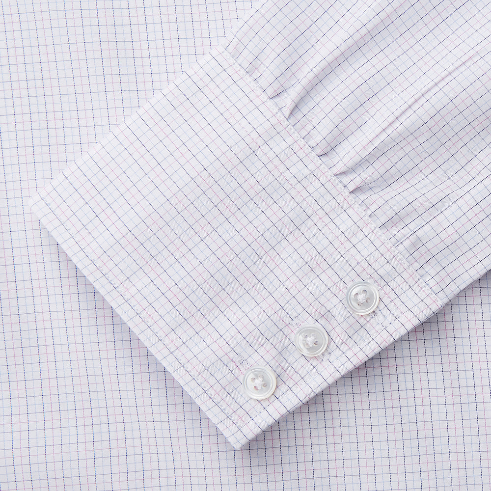 Blue Multi Check Cotton Regular Fit Mayfair Shirt