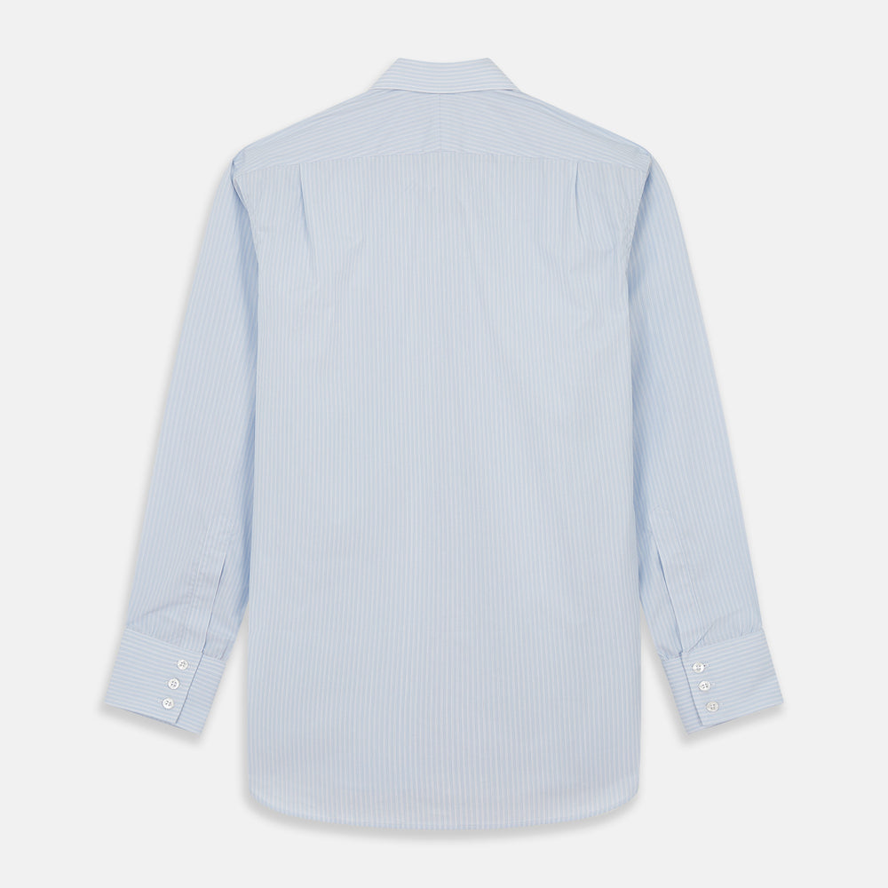 Pale Blue Stripe West Indian Sea Island Cotton Regular Fit Mayfair Shirt
