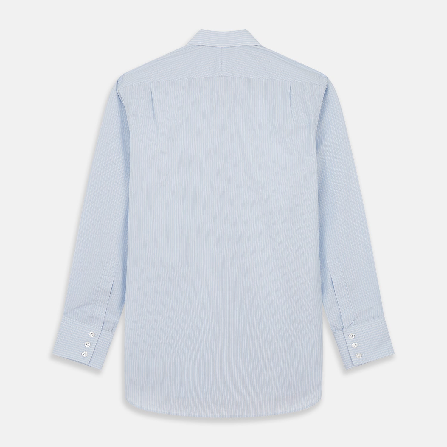 View 6 of product Pale Blue Stripe West Indian Sea Island Cotton Regular Fit Mayfair Shirt