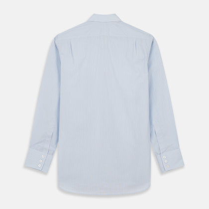 Pale Blue Stripe West Indian Sea Island Cotton Regular Fit Mayfair Shirt Image 5