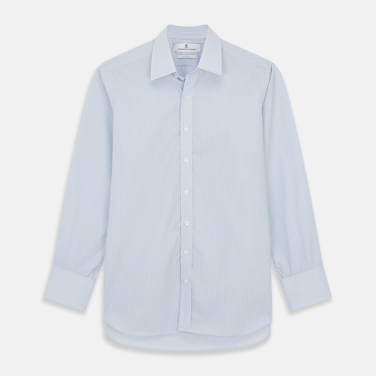 View 1 of product Pale Blue Stripe West Indian Sea Island Cotton Regular Fit Mayfair Shirt