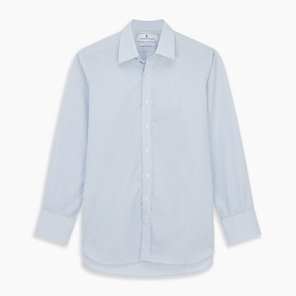 Pale Blue Stripe West Indian Sea Island Cotton Regular Fit Mayfair Shirt Image 6
