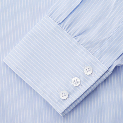 Light Blue Multi-stripe Cotton Regular Fit Mayfair Shirt Image 2