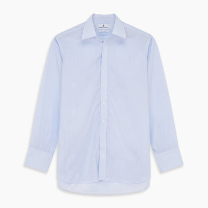 Light Blue Multi-stripe Cotton Regular Fit Mayfair Shirt Image 5