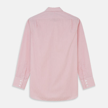 Pink and White Stripe Cotton Regular Fit Mayfair Shirt Image 4