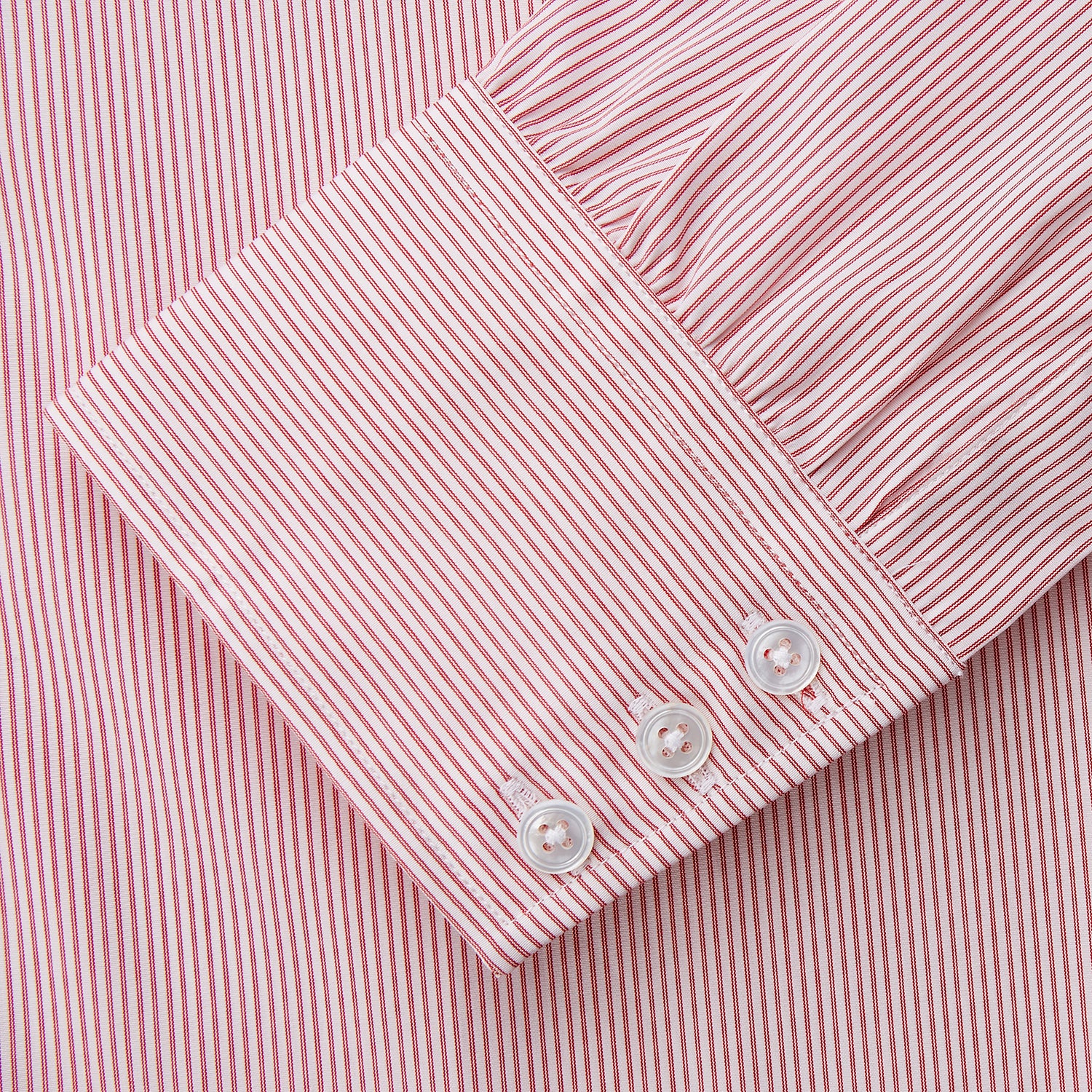 View 3 of product Pink and White Stripe Cotton Regular Fit Mayfair Shirt