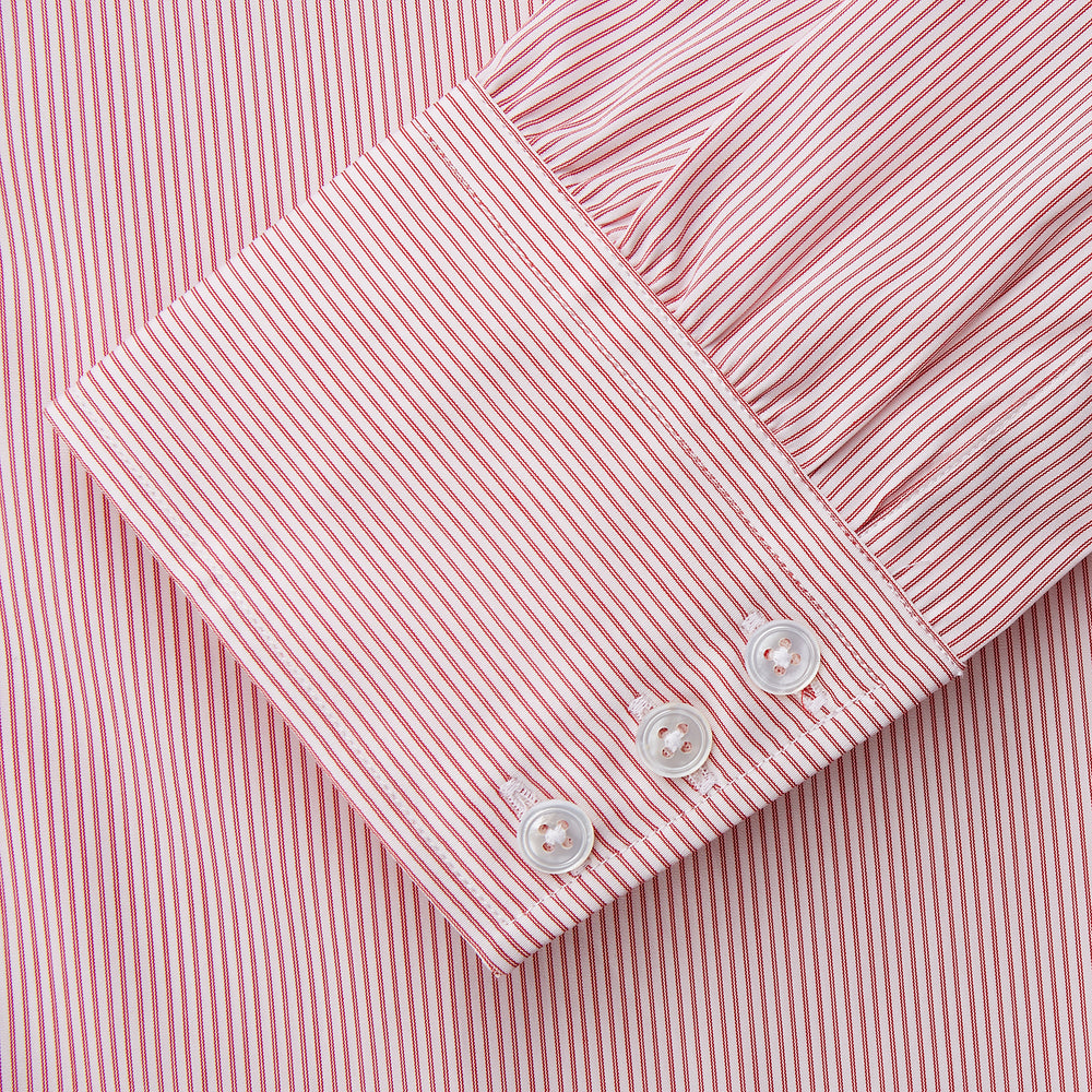 Pink and White Stripe Cotton Regular Fit Mayfair Shirt