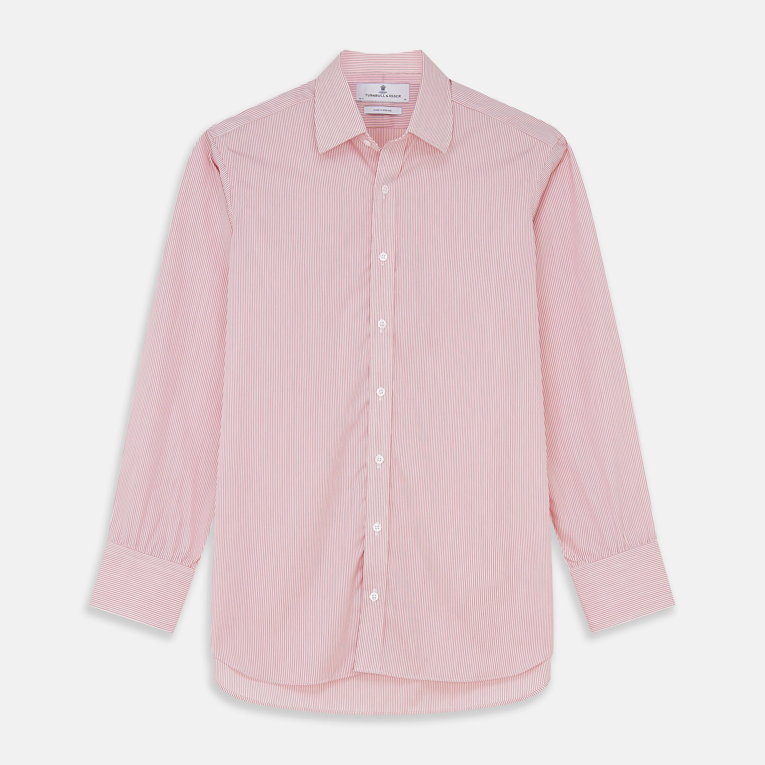 View 1 of product Pink and White Stripe Cotton Regular Fit Mayfair Shirt