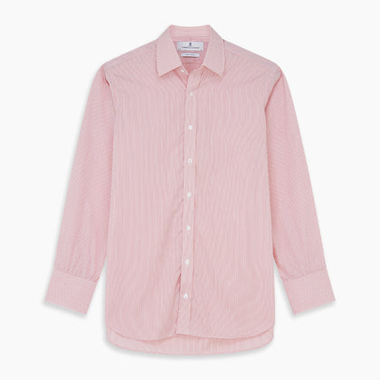 Pink and White Stripe Cotton Regular Fit Mayfair Shirt Image 5
