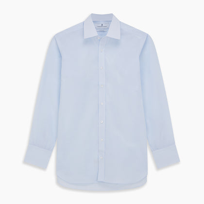 Light Blue Multi-Check Cotton Regular Fit Mayfair Shirt Image 5
