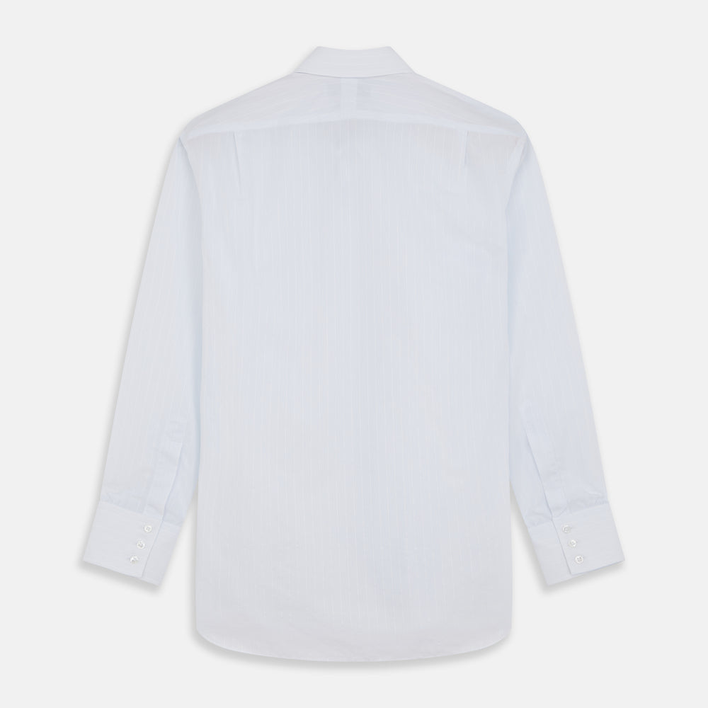 Cloudy Blue Stripe Cotton Regular Fit Mayfair Shirt