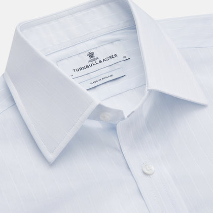 Cloudy Blue Stripe Cotton Regular Fit Mayfair Shirt Image 1