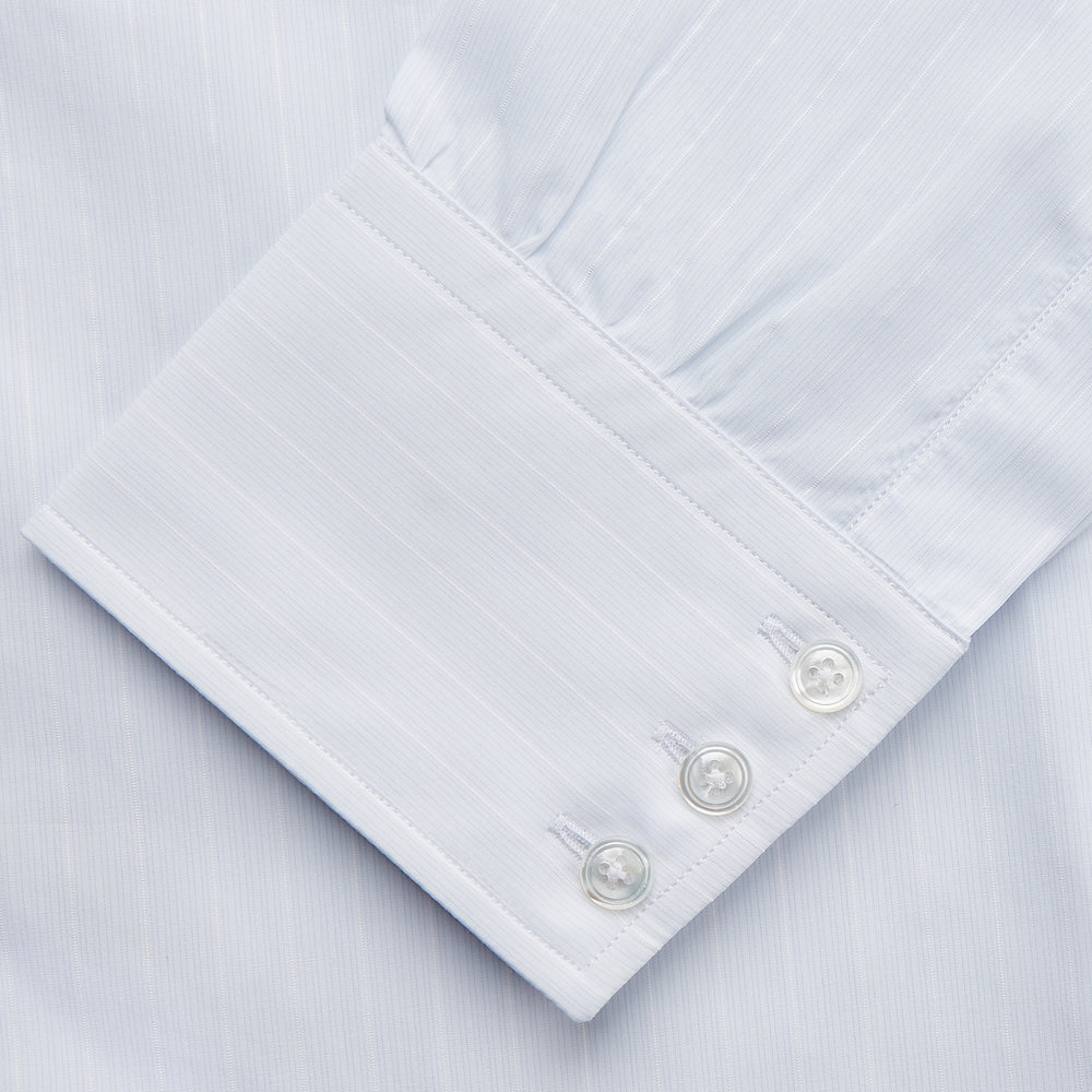 Cloudy Blue Stripe Cotton Regular Fit Mayfair Shirt