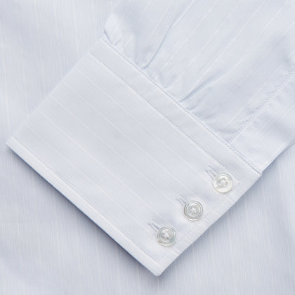 Cloudy Blue Stripe Cotton Regular Fit Mayfair Shirt Image 2
