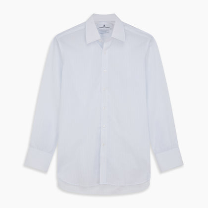 Cloudy Blue Stripe Cotton Regular Fit Mayfair Shirt Image 5