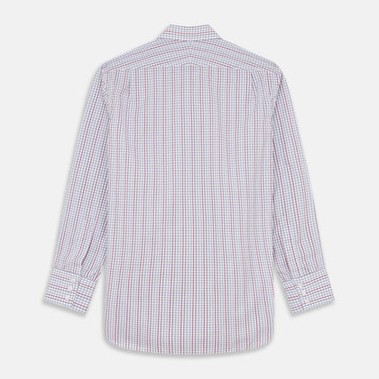 Red Multi-check Cotton Regular Fit Mayfair Shirt Image 4