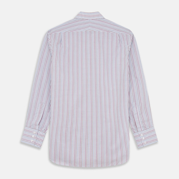 Red Multi-check Cotton Regular Fit Mayfair Shirt Image 4
