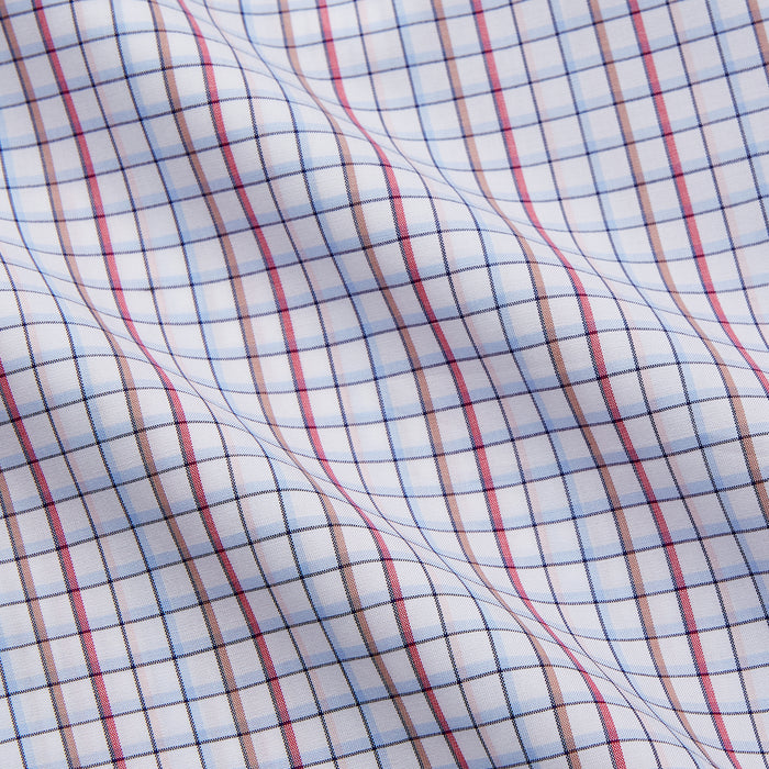 Red Multi-check Cotton Regular Fit Mayfair Shirt Image 3