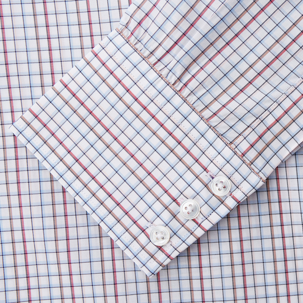 Red Multi-check Cotton Regular Fit Mayfair Shirt