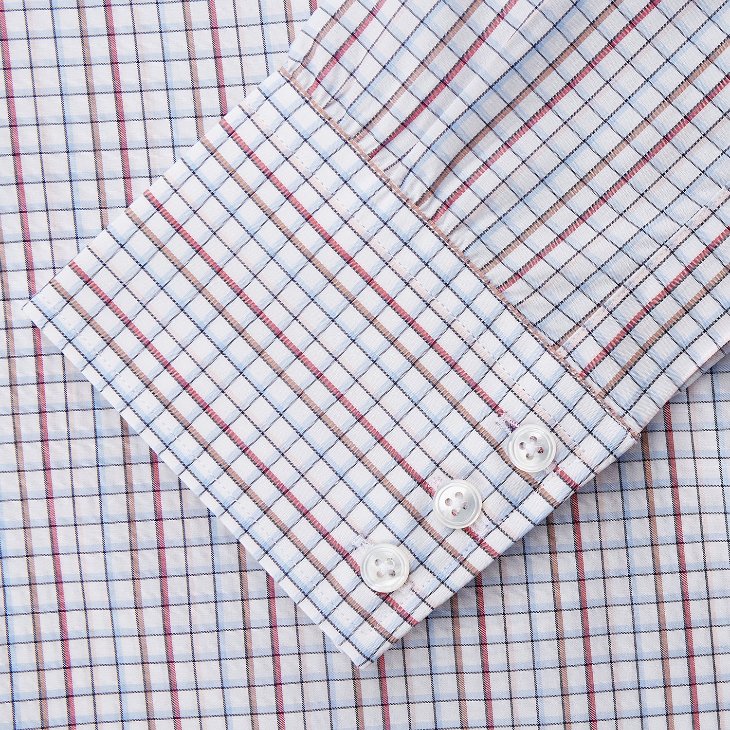View 3 of product Red Multi-check Cotton Regular Fit Mayfair Shirt