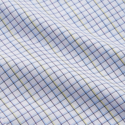 Purple Multi-check Cotton Mayfair Shirt Image 3