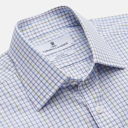 Purple Multi-check Cotton Mayfair Shirt Image 1