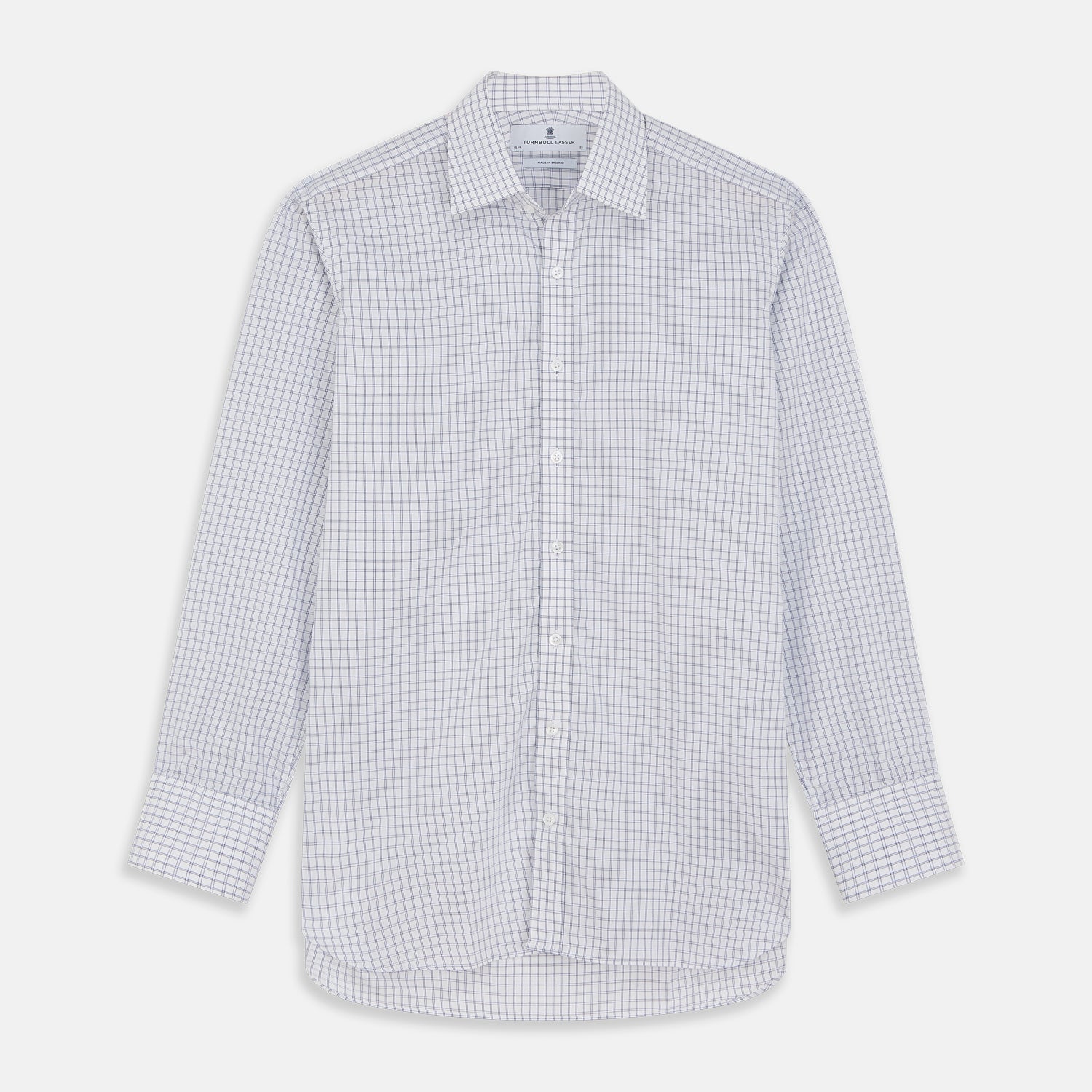 View 1 of product White and Blue Check Cotton Regular Fit Mayfair Shirt