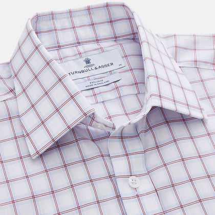 Red and Blue Multi-check Cotton Regular Fit Mayfair Shirt Image 1