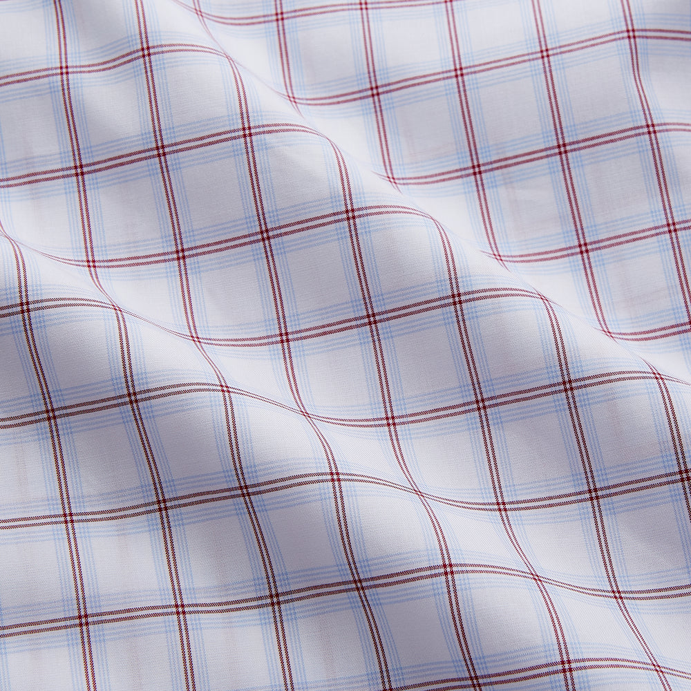 Red and Blue Multi-check Cotton Regular Fit Mayfair Shirt
