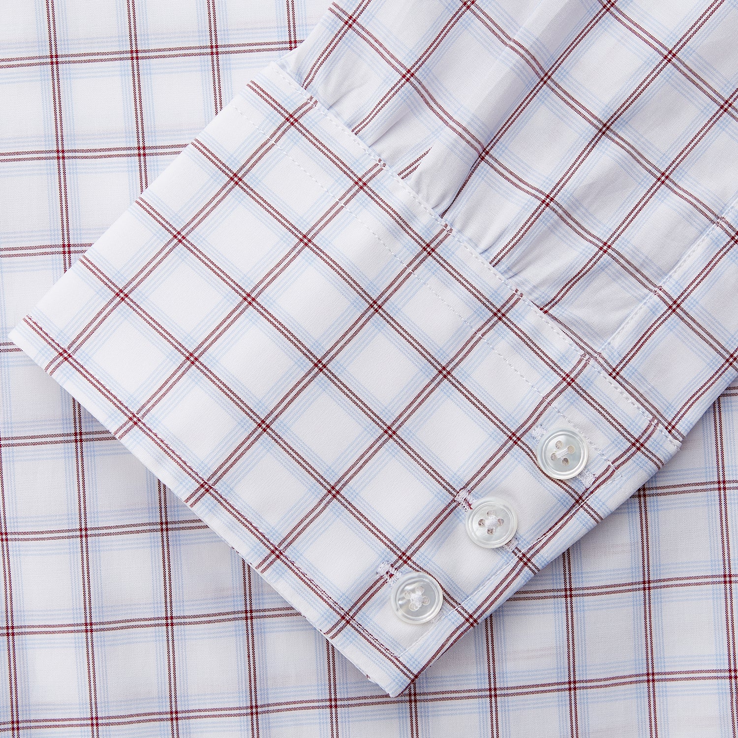 View 3 of product Red and Blue Multi-check Cotton Regular Fit Mayfair Shirt