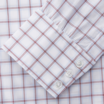 Red and Blue Multi-check Cotton Regular Fit Mayfair Shirt Image 2