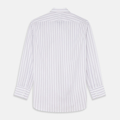 Red and Blue Multi-stripe Cotton Regular Fit Mayfair Shirt Image 6