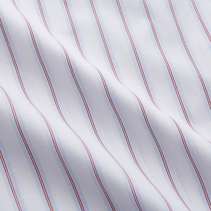 Red and Blue Multi-stripe Cotton Regular Fit Mayfair Shirt Image 5