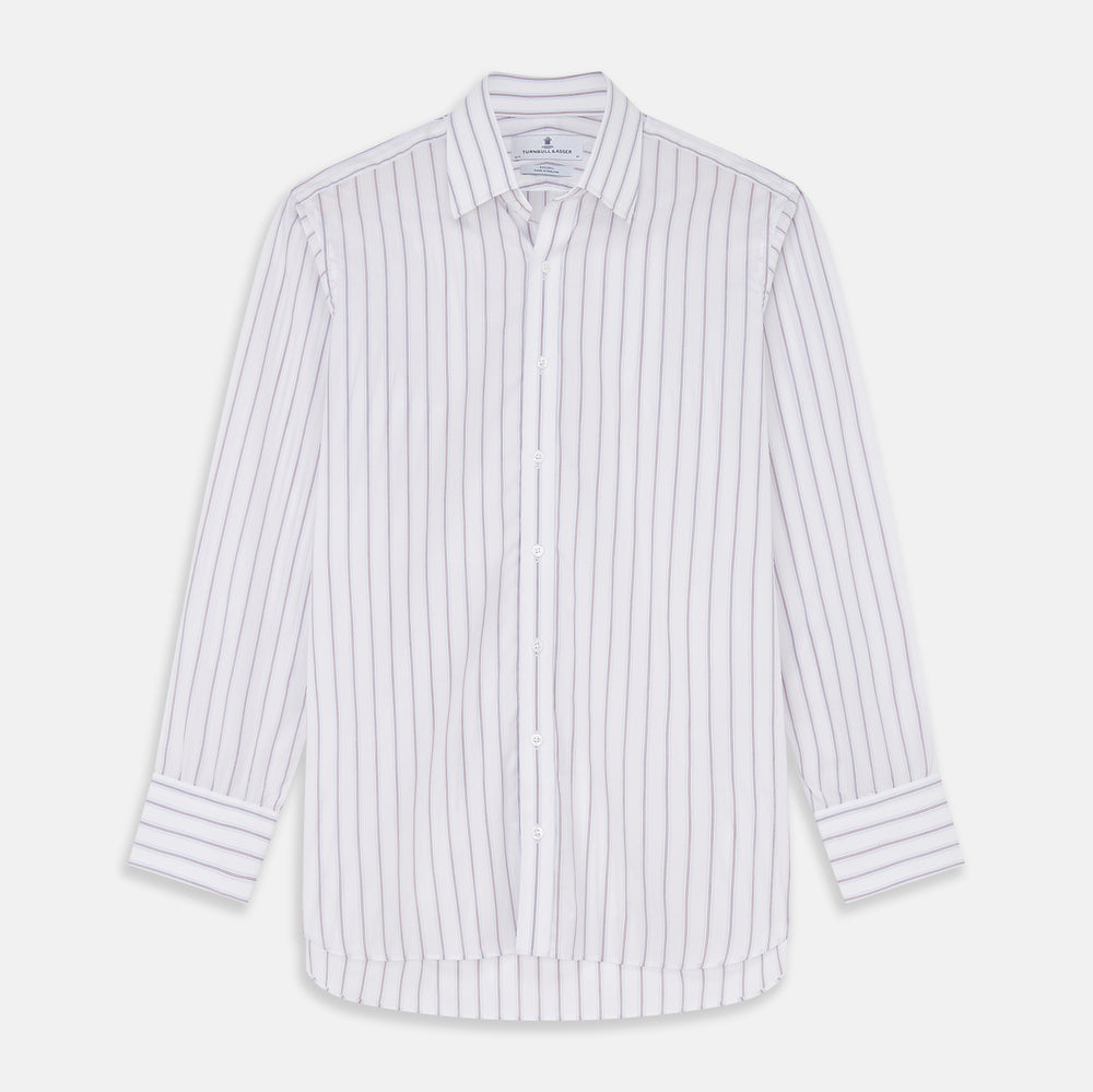 Red and Blue Multi-stripe Cotton Regular Fit Mayfair Shirt